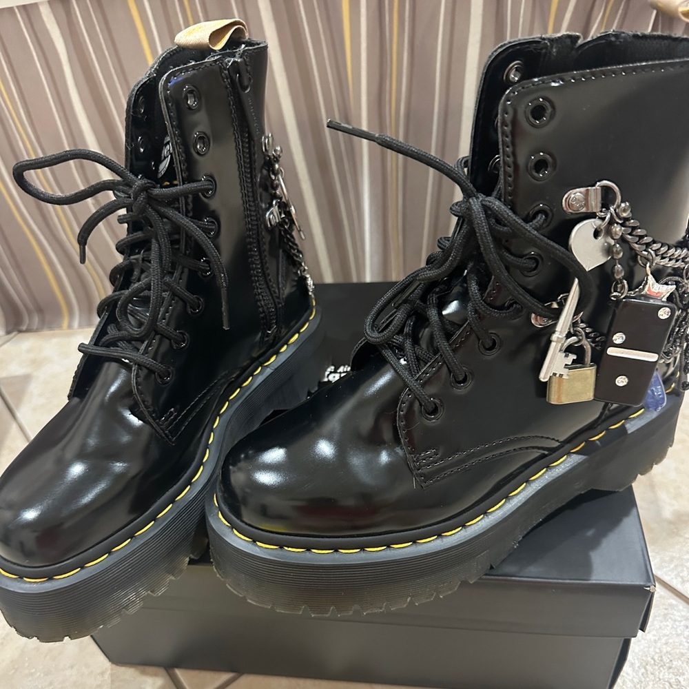 Dr. Martens Black Patent Leather Boots